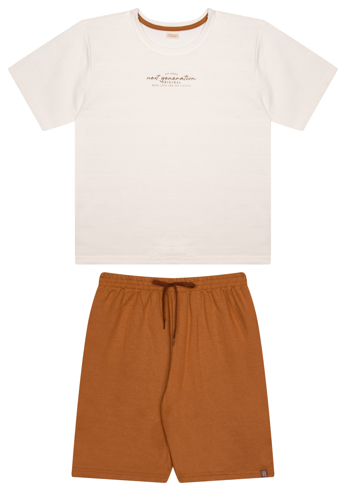 Conjunto infantil Menina blusa malha bermuda ribana verão Conjunto infantil Menina blusa malha bermuda ribana verão