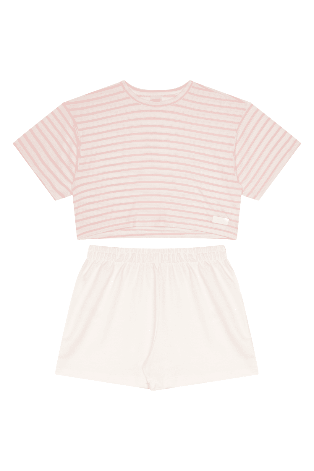 Conjunto juvenil listrado feminino blusa e shorts e confortável, perfeito para verão. Conjunto juvenil listrado feminino blusa e shorts e confortável, perfeito para verão.