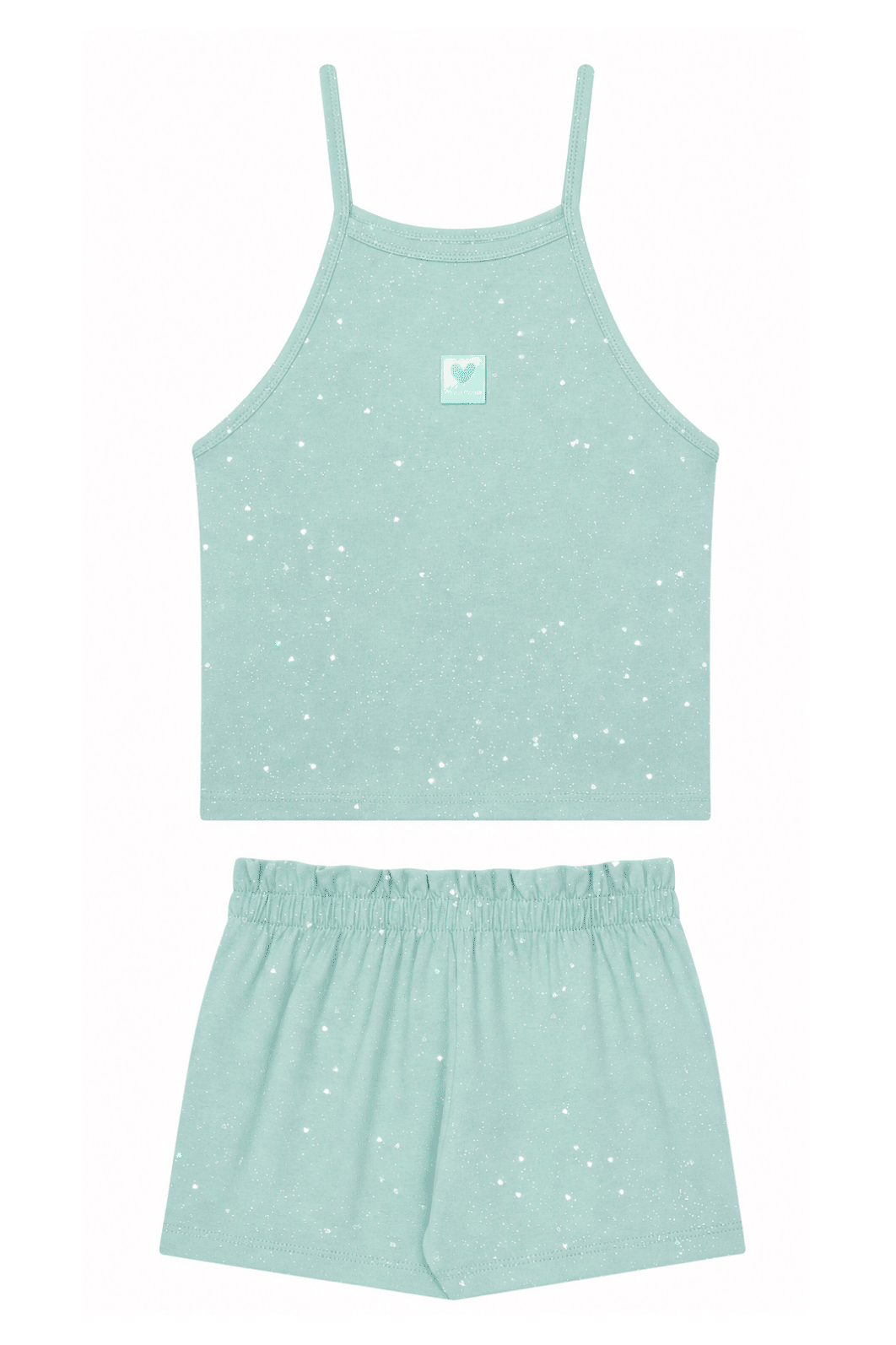 Conjunto infantil blusa e shorts menina cotton glitter