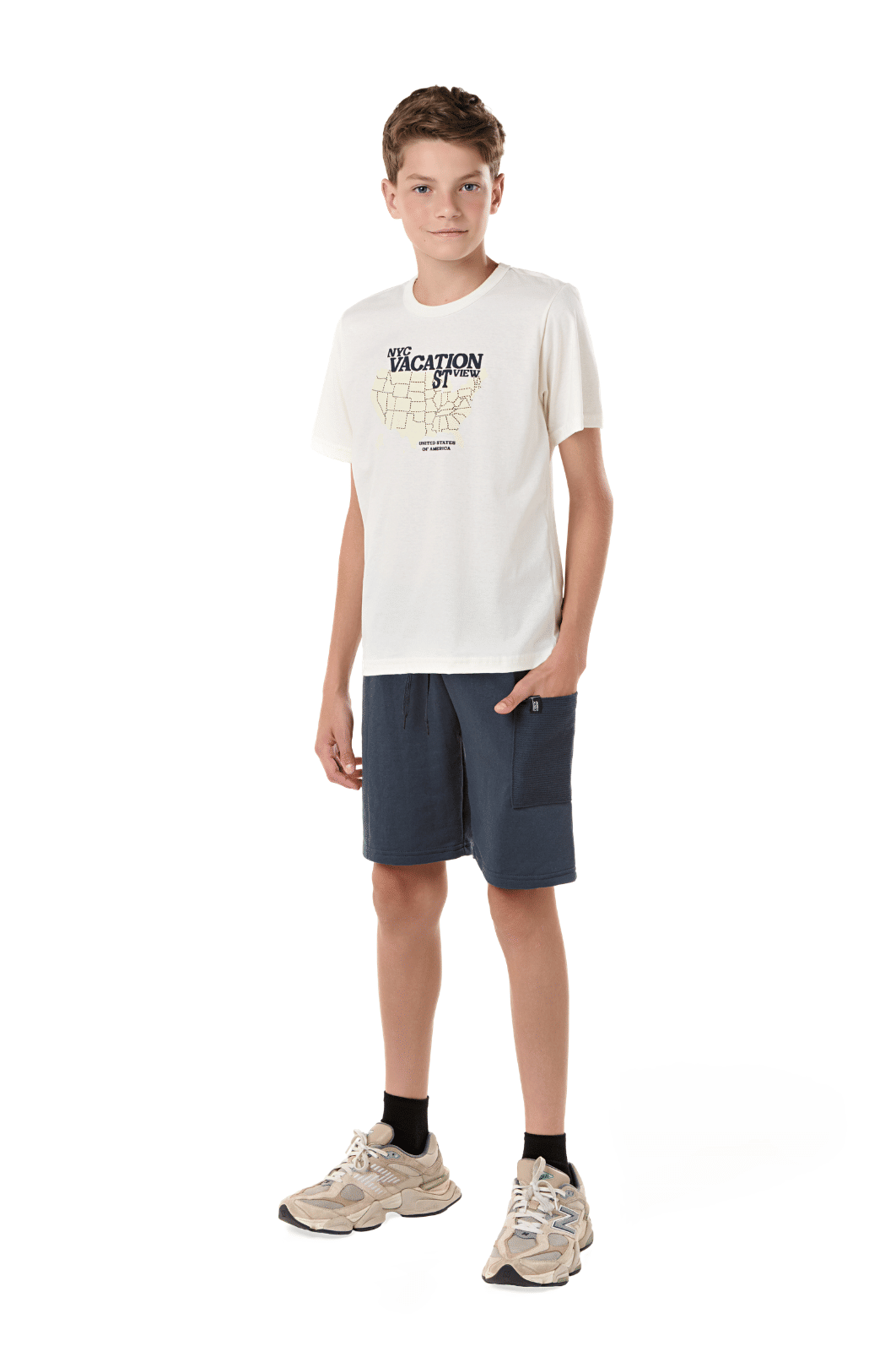 Conjunto juvenil masculino camiseta malha e bermuda moletinho Conjunto juvenil masculino camiseta malha e bermuda moletinho