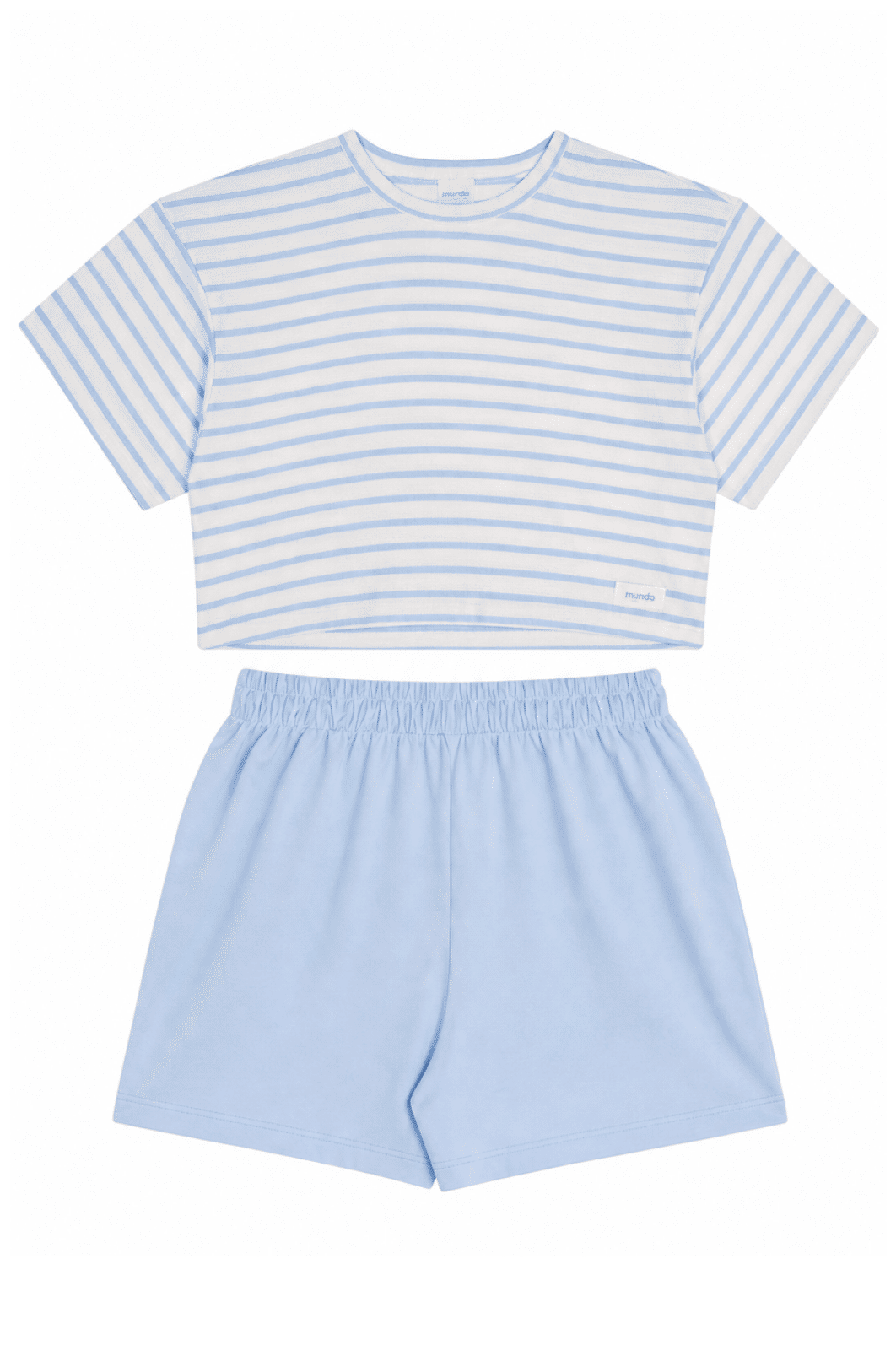 Conjunto juvenil listrado feminino blusa e shorts e confortável, perfeito para verão. Conjunto juvenil listrado feminino blusa e shorts e confortável, perfeito para verão.
