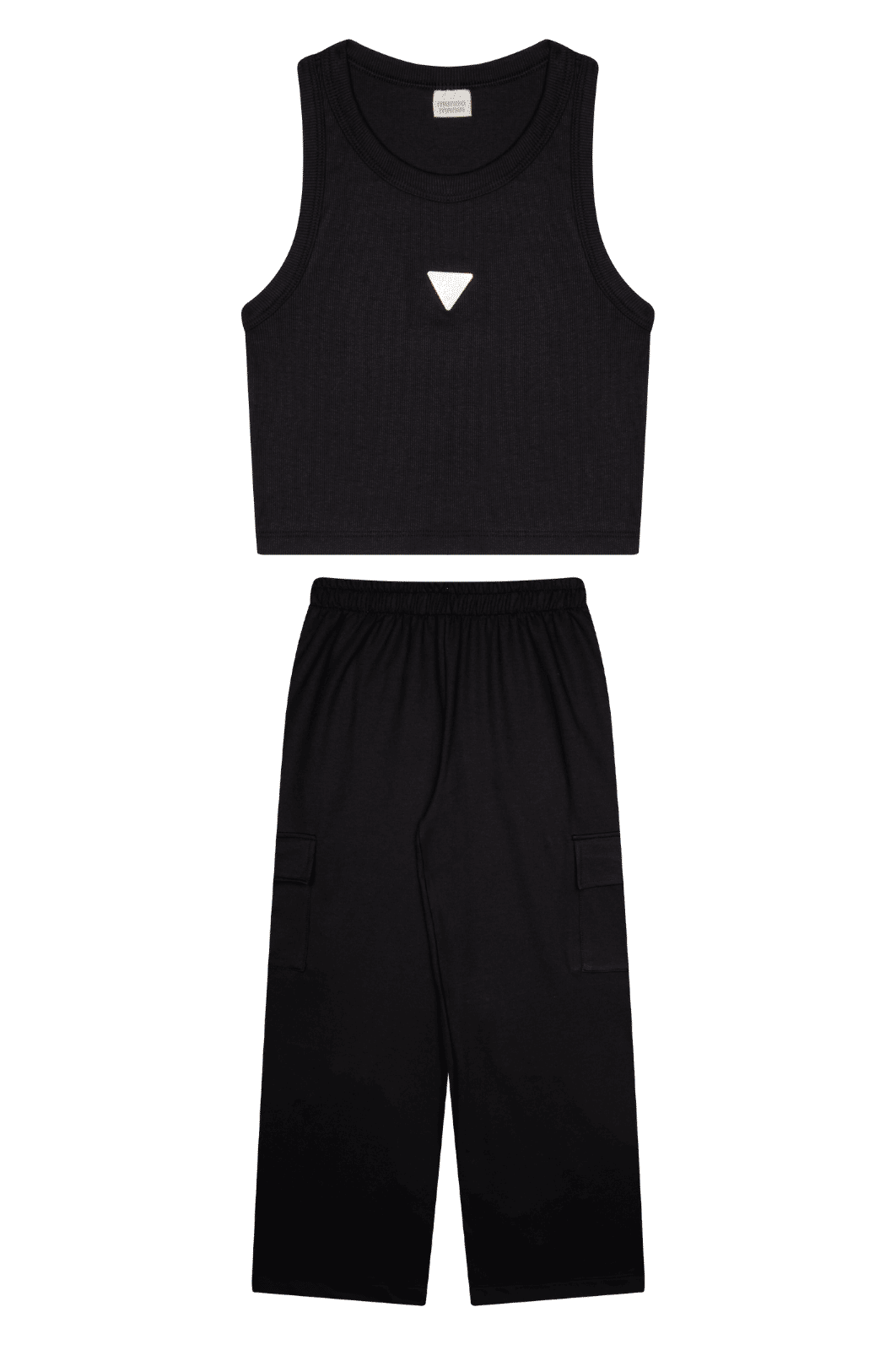 Conjunto feminino Regata Ribana e calça cargo juvenil Conjunto feminino Regata Ribana e calça cargo juvenil
