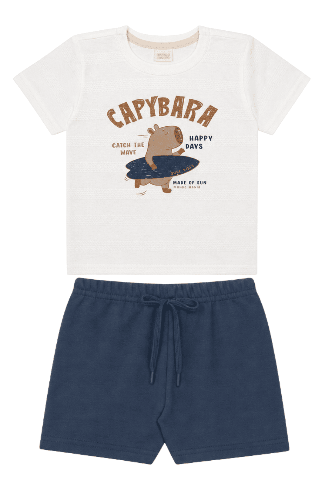 Conjunto infantil menino camiseta malha e bermuda recorte moletinho Conjunto infantil menino camiseta malha e bermuda recorte moletinho