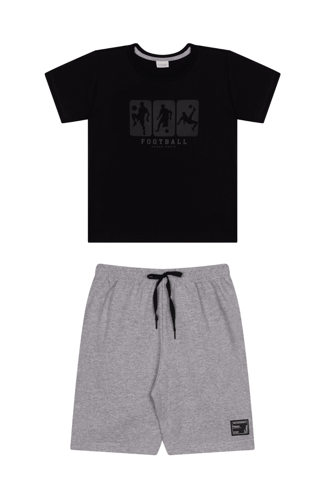 Conjunto infantil menino camiseta malha e bermuda moletinho Conjunto infantil menino camiseta malha e bermuda moletinho