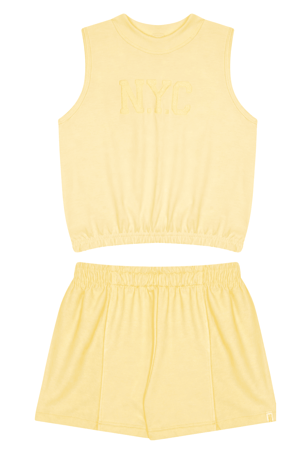Conjunto juvenil menina ribana malha e shorts moletinho