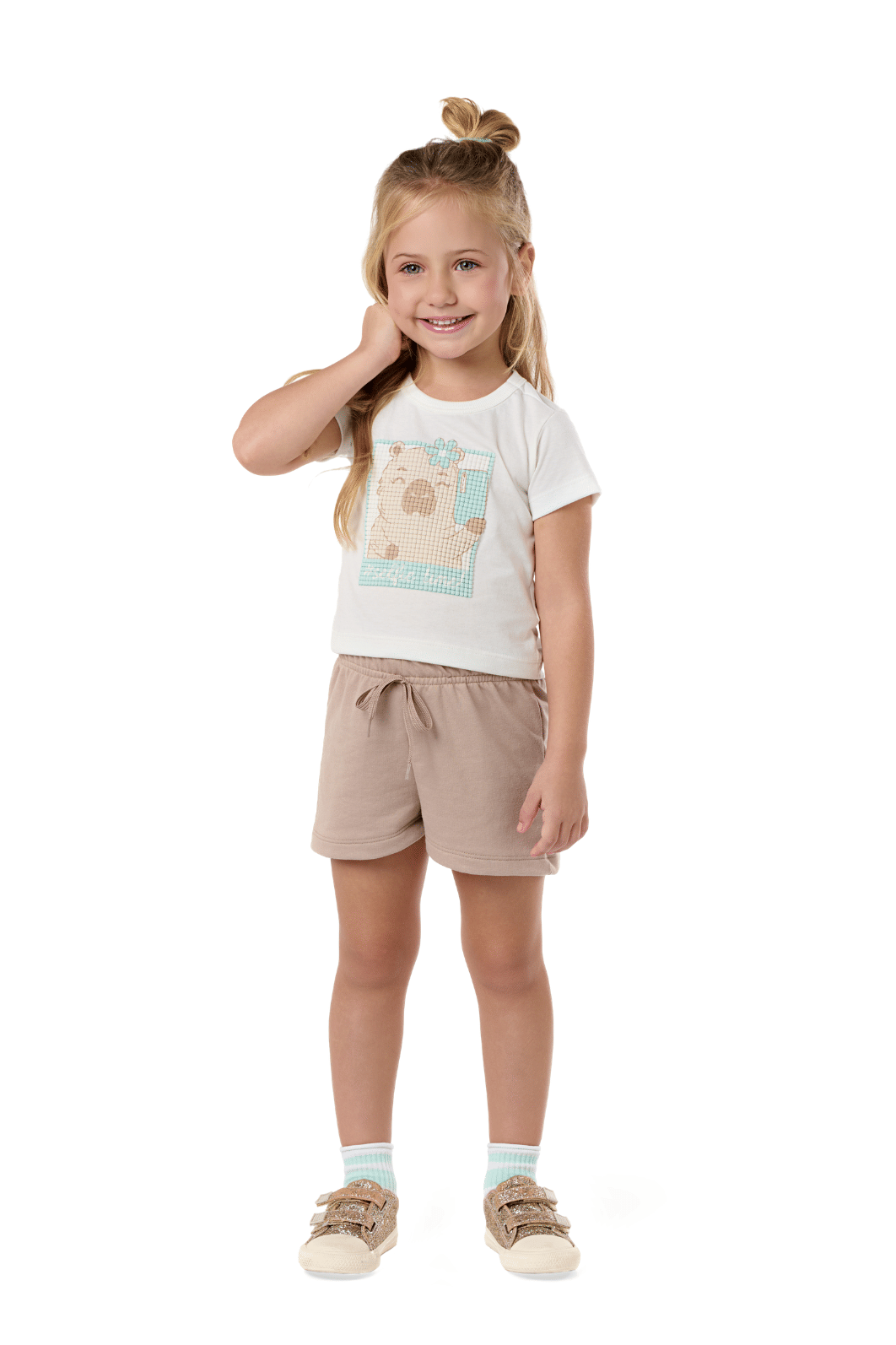 conjunto menina infantil verão blusa e shorts conjunto menina infantil verão blusa e shorts