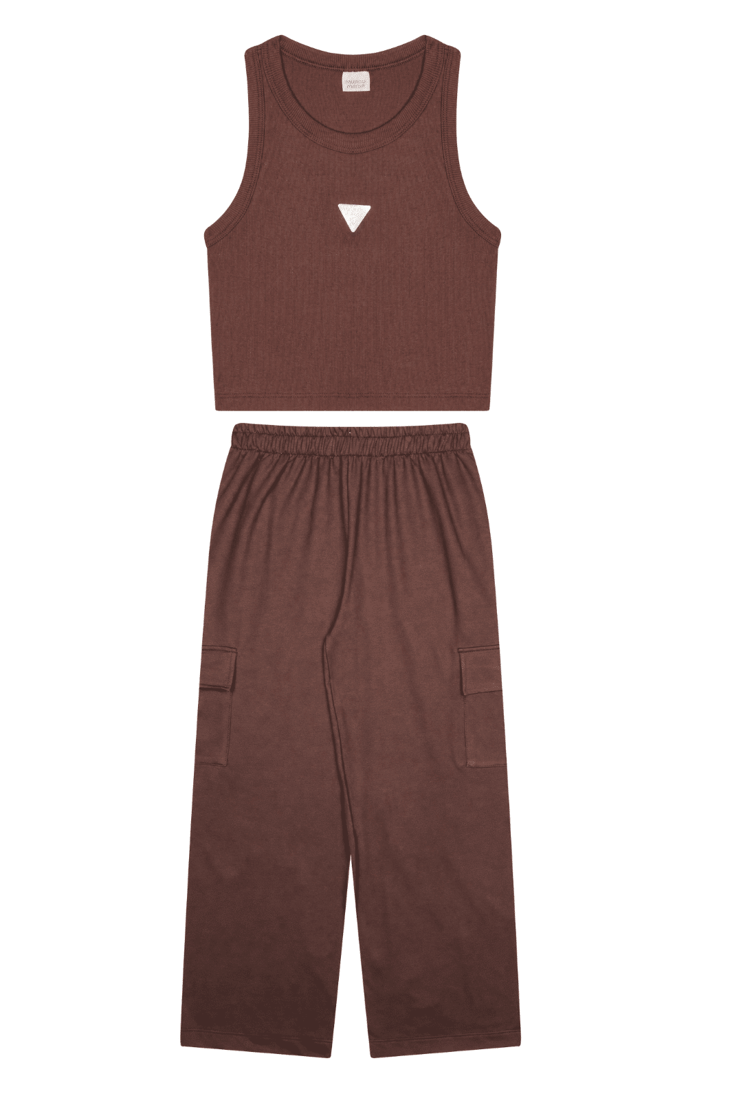 Conjunto feminino Regata Ribana e calça cargo juvenil Conjunto feminino Regata Ribana e calça cargo juvenil