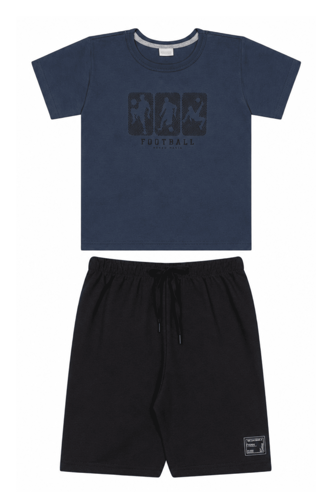 Conjunto infantil menino camiseta malha e bermuda moletinho Conjunto infantil menino camiseta malha e bermuda moletinho