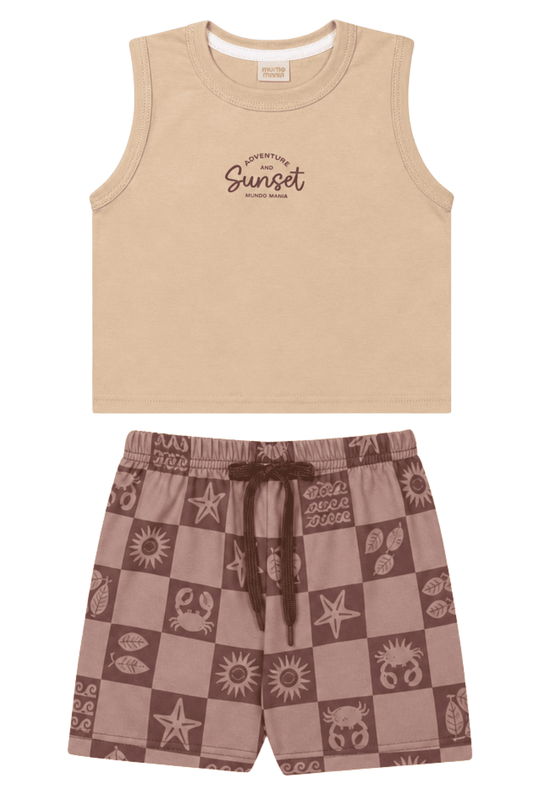Conjunto infantil menino regata malha e bermuda tactel Conjunto infantil menino regata malha e bermuda tactel