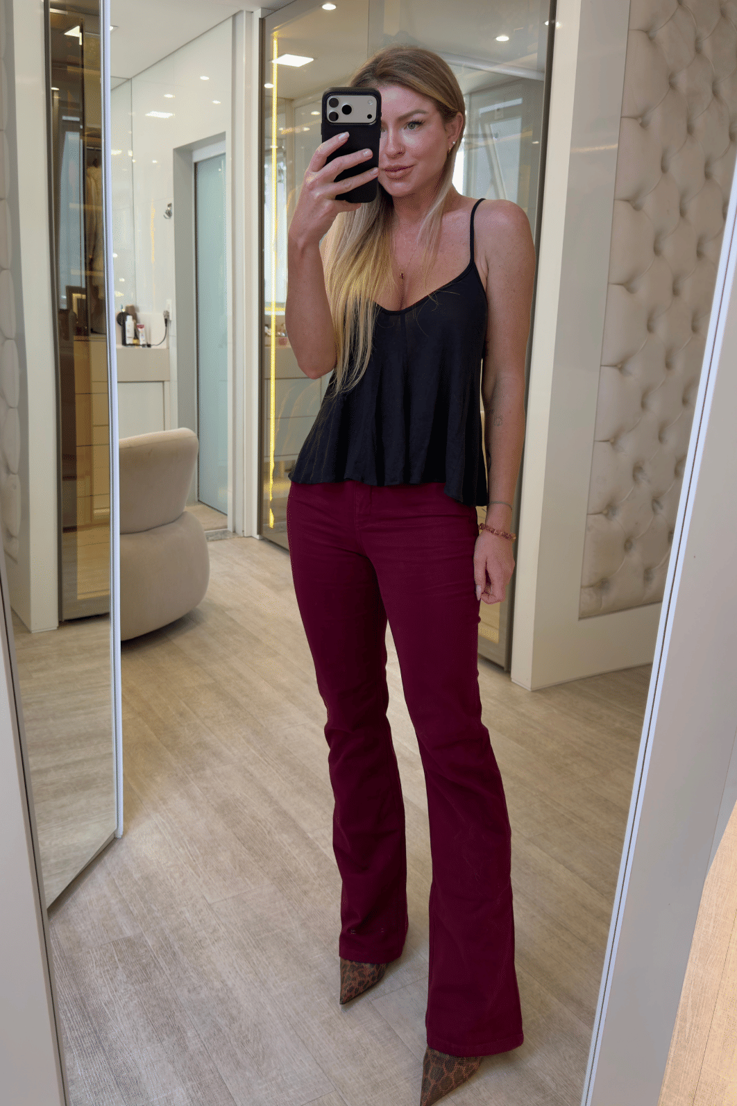 Calça jeans flare Olivia VINHO Calça jeans flare Olivia VINHO