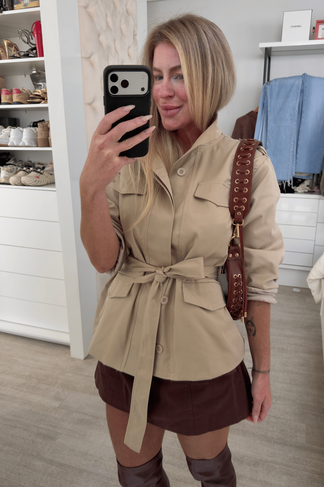 Conjunto alfaiataria colete e short saia Mabel