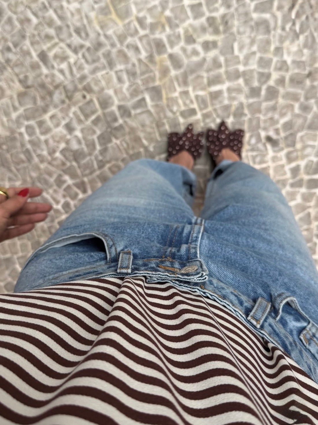 T-shirt Cappucino listrada