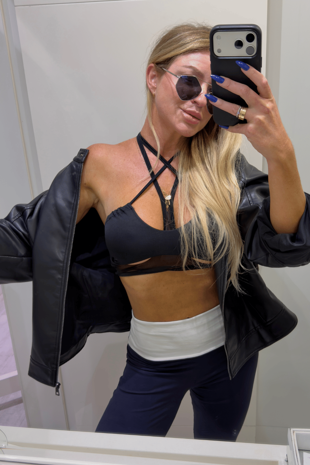 Conjunto calça flare e top faixa PB bicolor Indiara