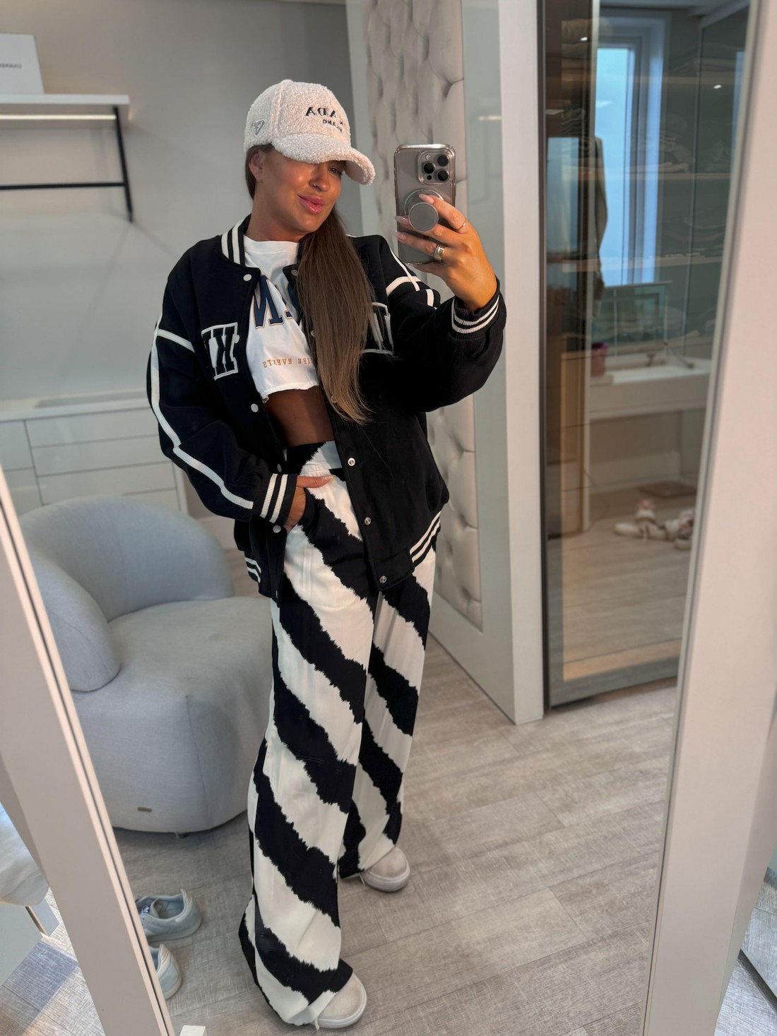 Calça pantalona listras