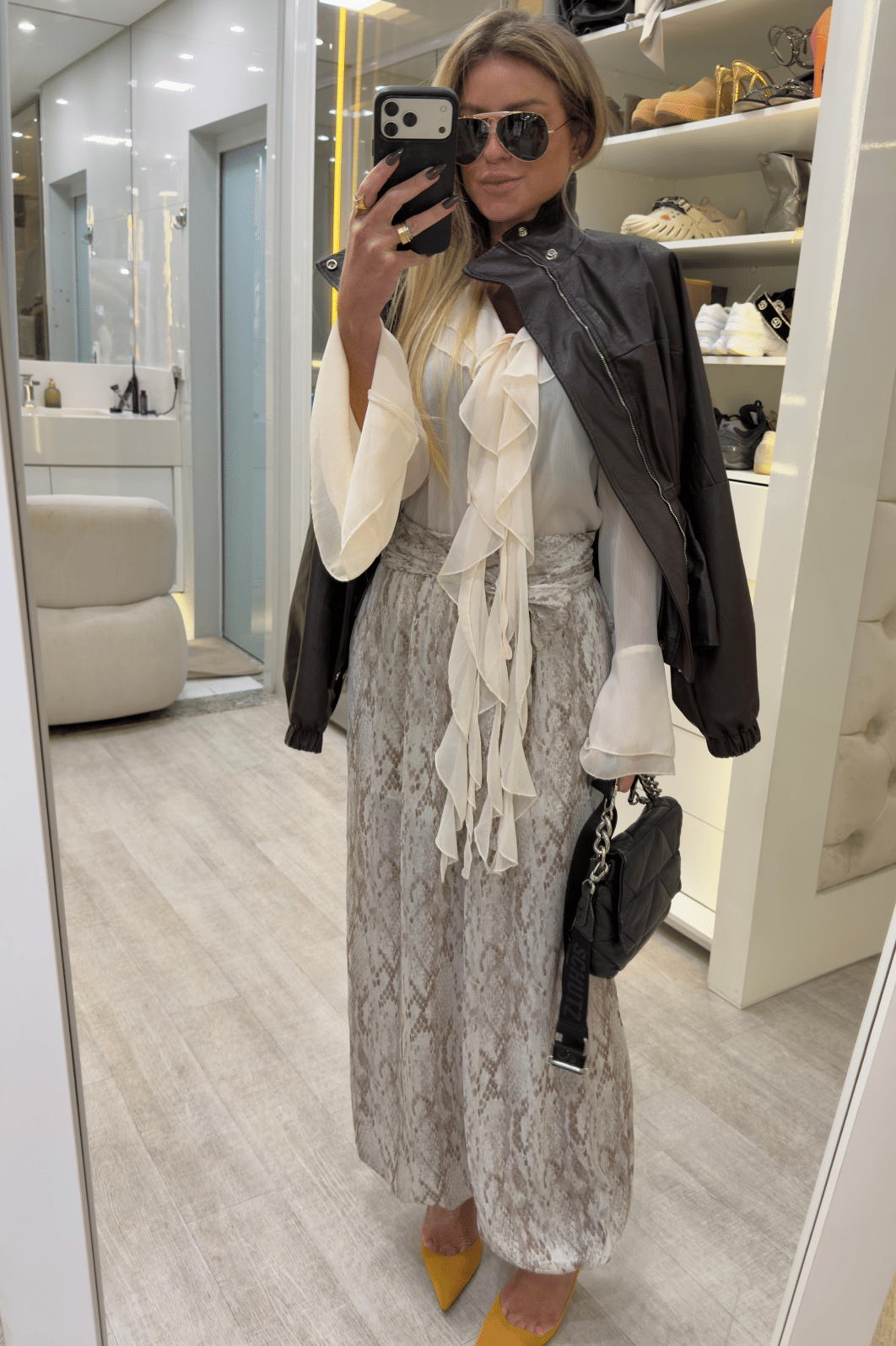 Jaqueta parka em couro Carol Jaqueta parka em couro Carol