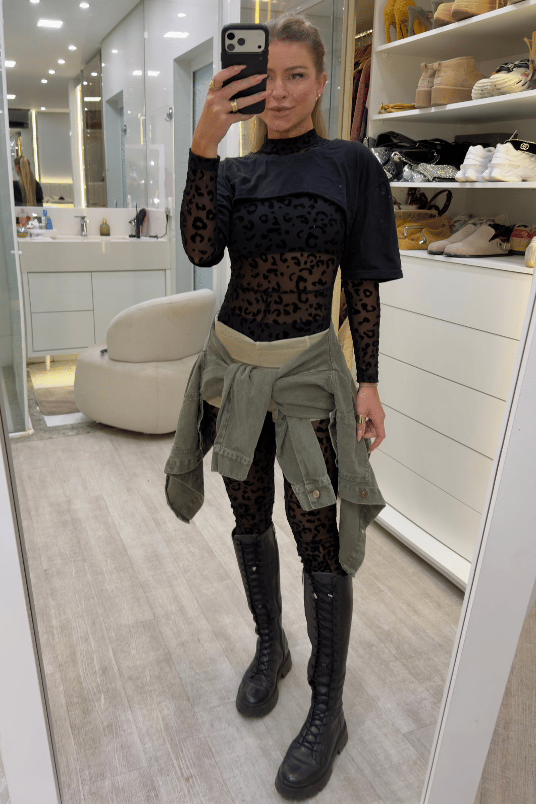 Macacão longo em tule onça Macacão longo em tule onça