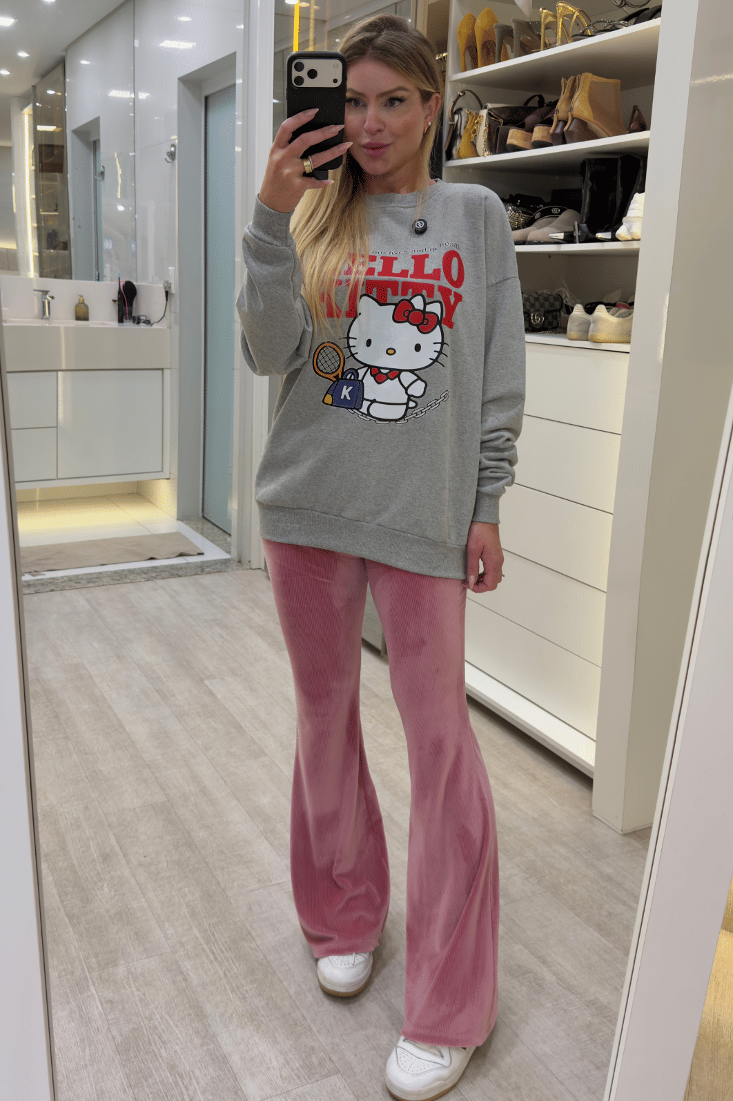 Casaco de moletom CINZA oversized Hello Kitty Casaco de moletom CINZA oversized Hello Kitty