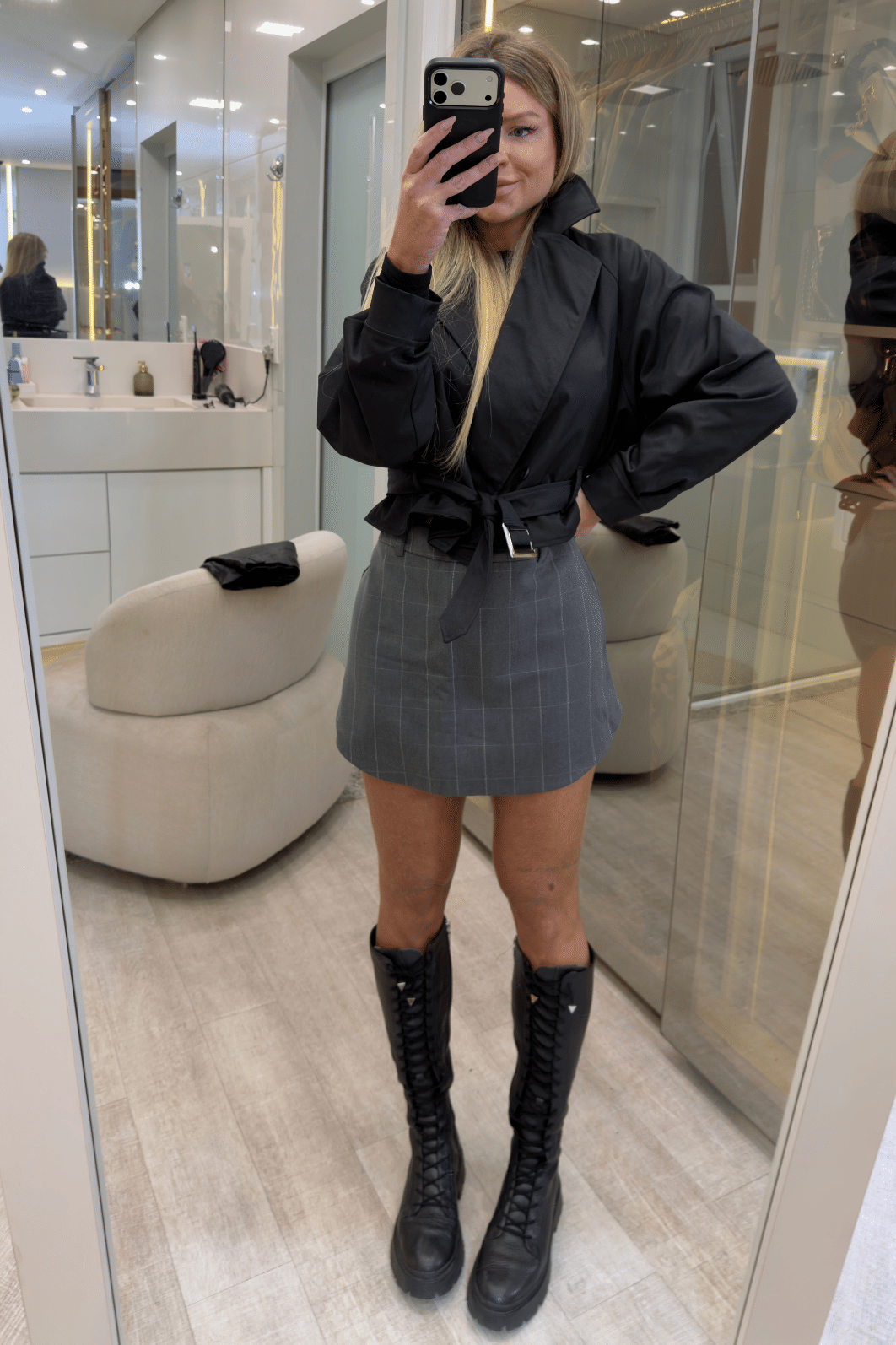 Short saia xadrez MELANGE Short saia xadrez MELANGE