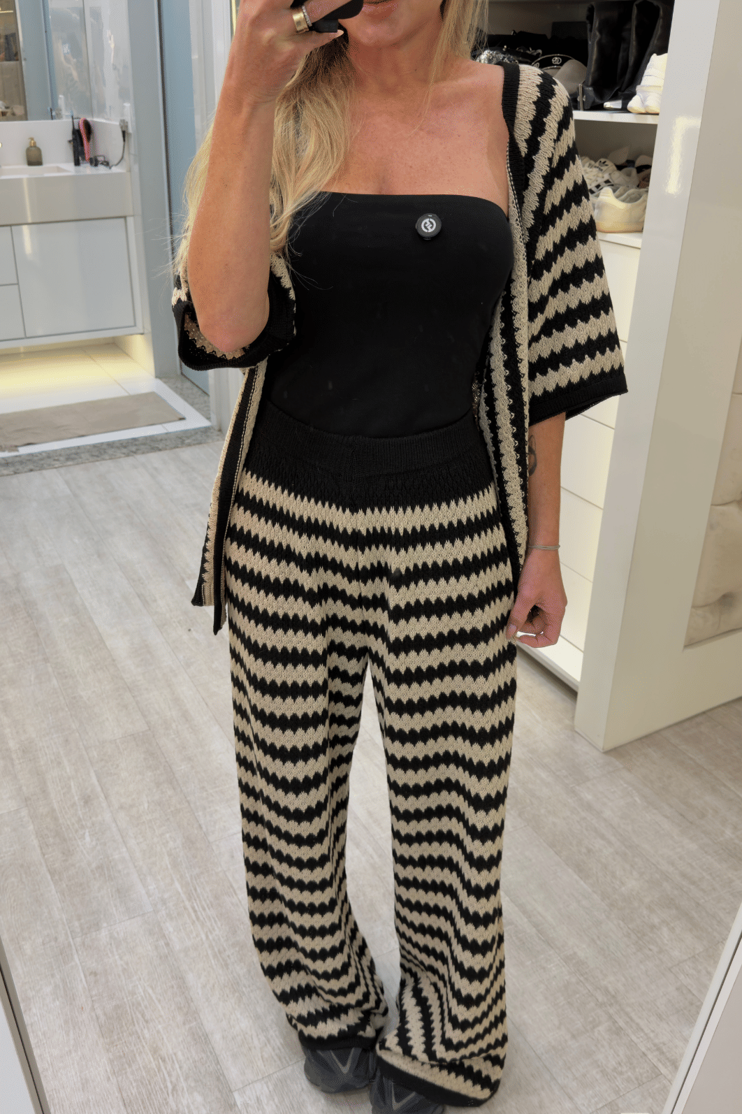 Conjunto calça e camisa de listra Mirela Conjunto calça e camisa de listra Mirela