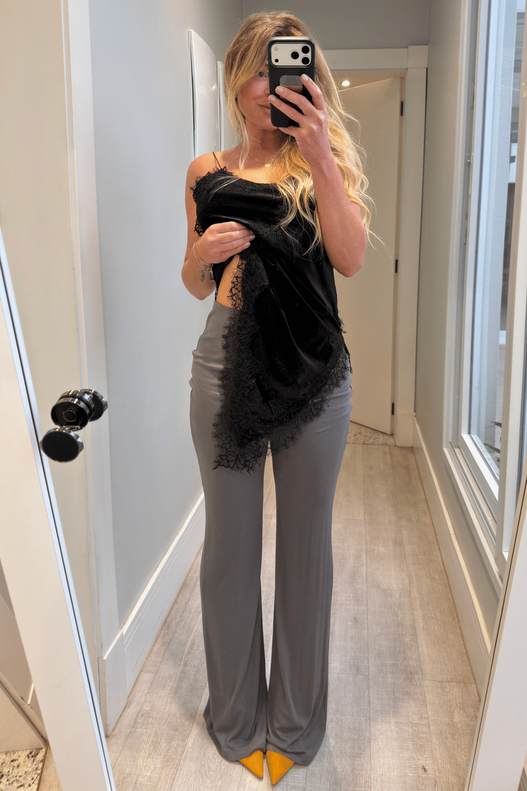 Calça em tricô fino Calça em tricô fino