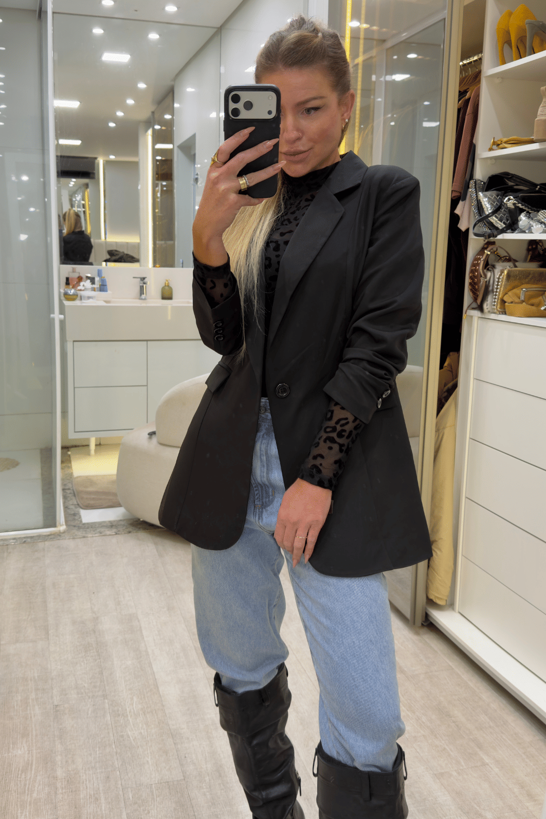 Calça jeans mom Adriana Calça jeans mom Adriana