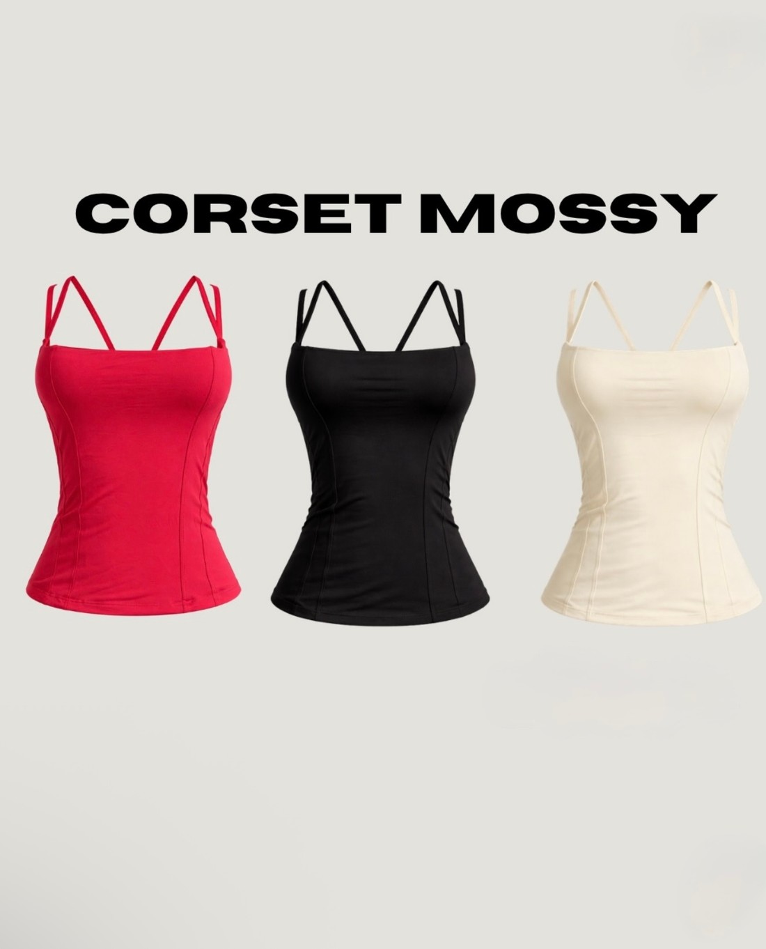 Blusa corset de alcinha dupla em poliamida Mossy