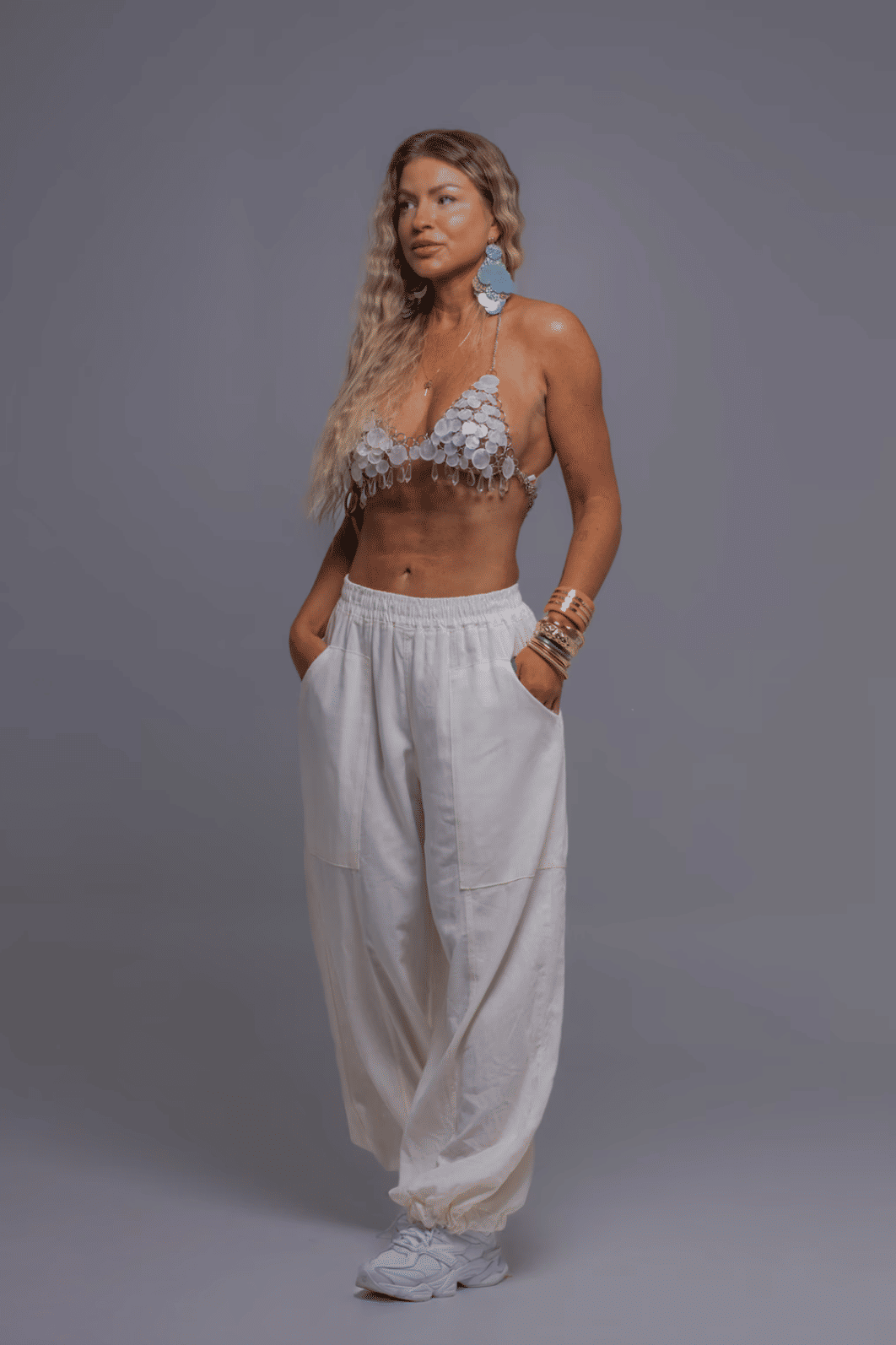 Calça em linho Jogger Mila Calça em linho Jogger Mila