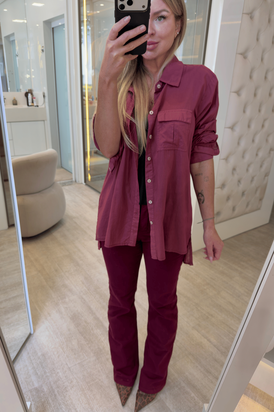 Camisa alongada magenta Alexa Camisa alongada magenta Alexa