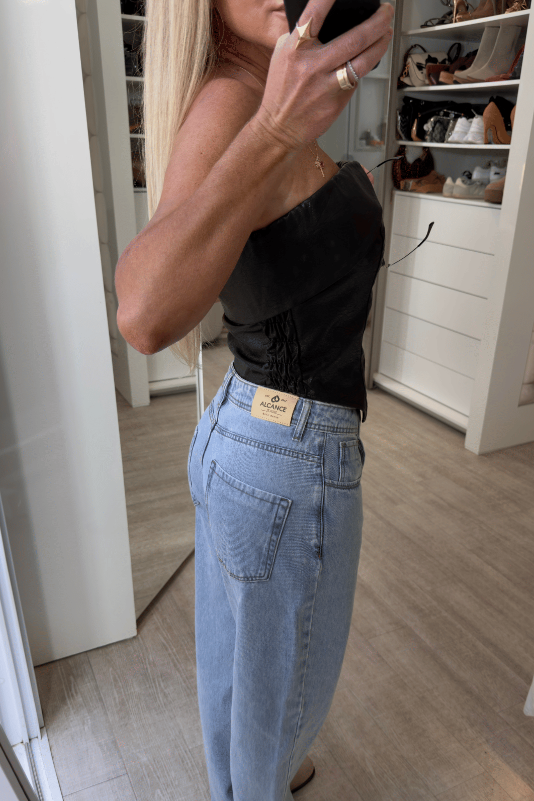 Corset em couro com zíper Adele Corset em couro com zíper Adele