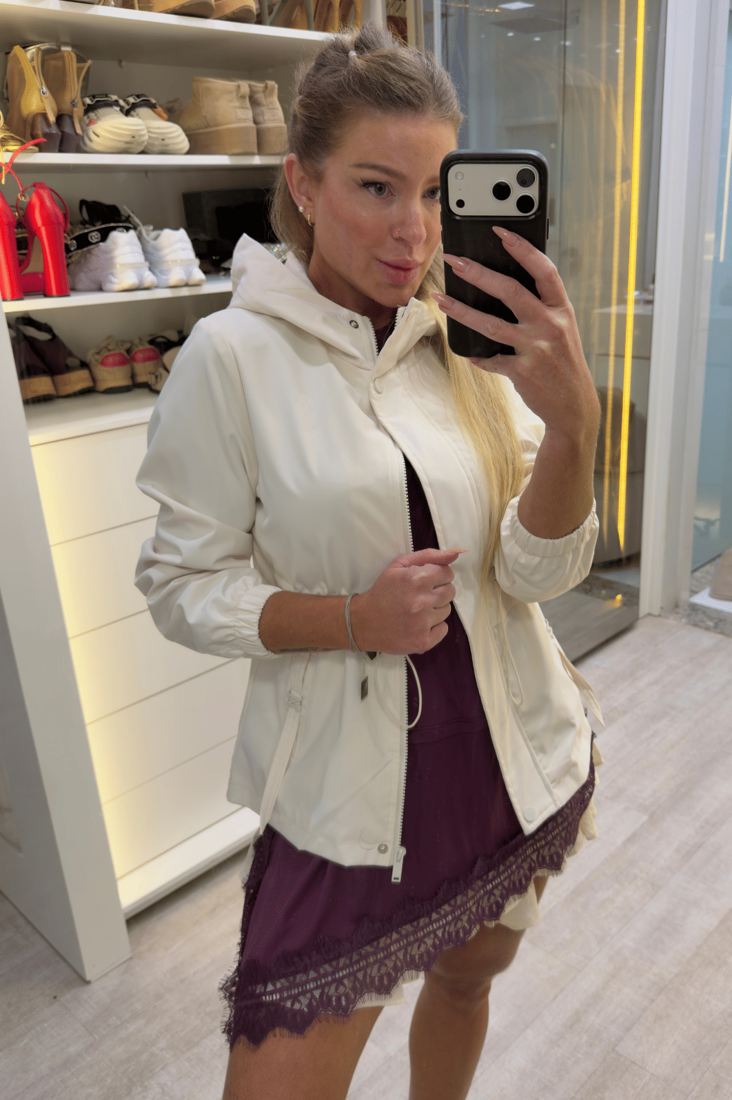 Jaqueta parka corta vento OFF WHITE
