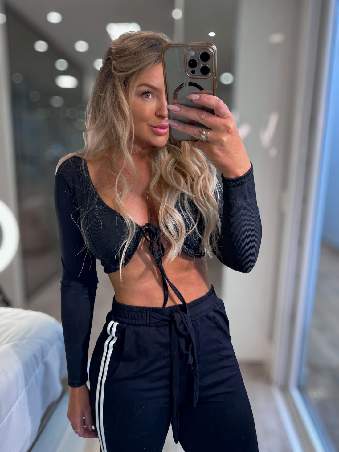 Calça moletinho com listras Malu Calça moletinho com listras Malu