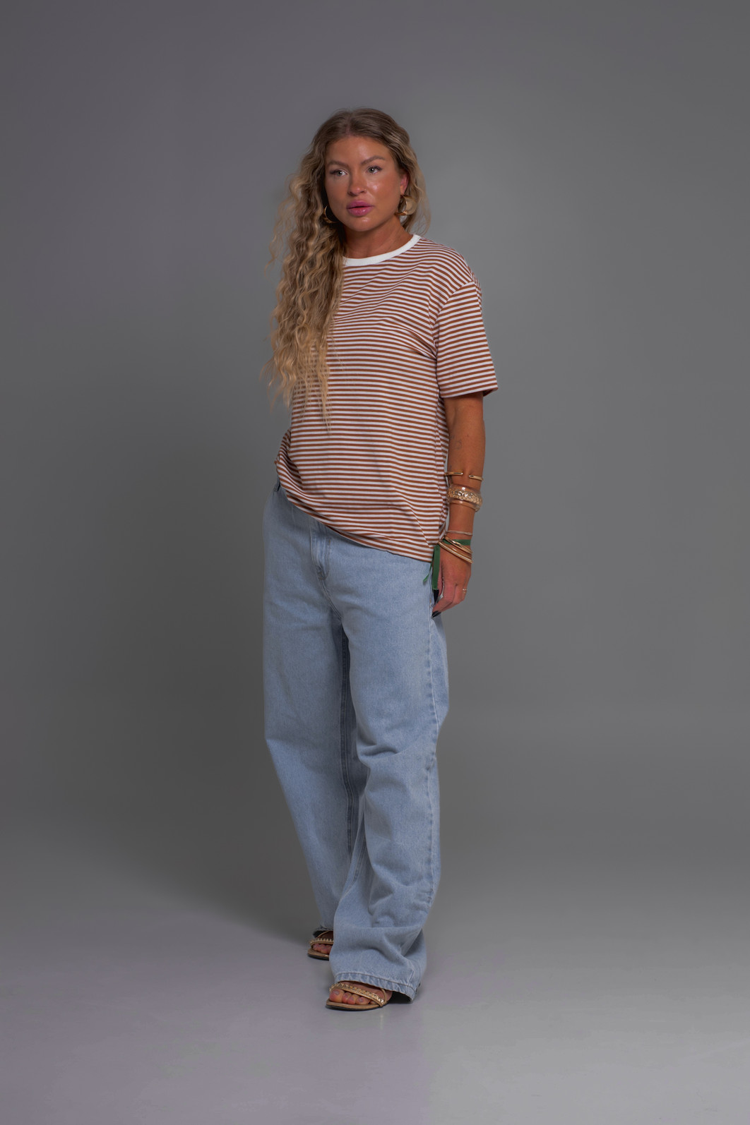 T-shirt Cappucino listrada