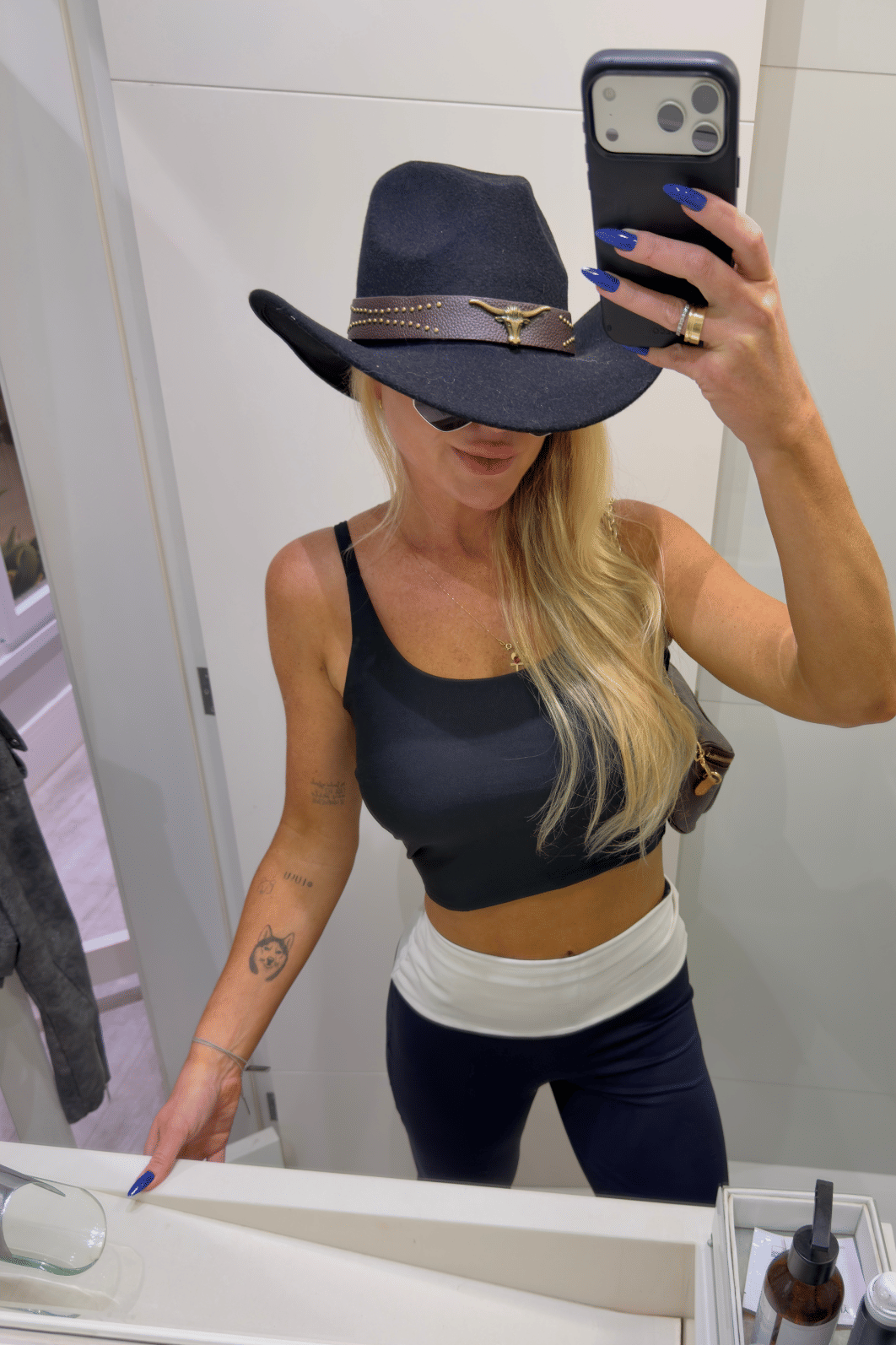 Conjunto calça flare e top faixa PB bicolor Indiara