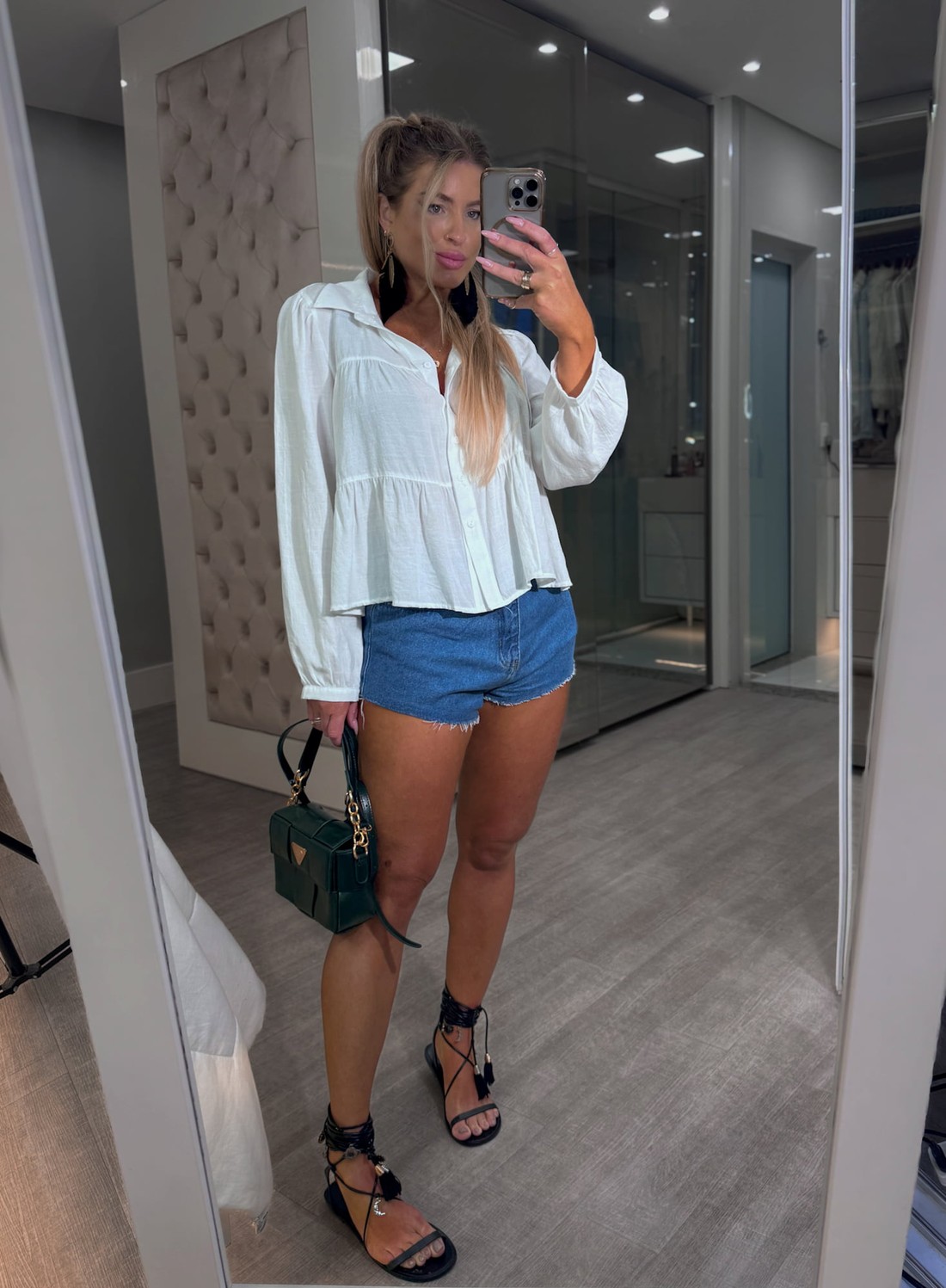 Short jeans asa delta barra corte à fio