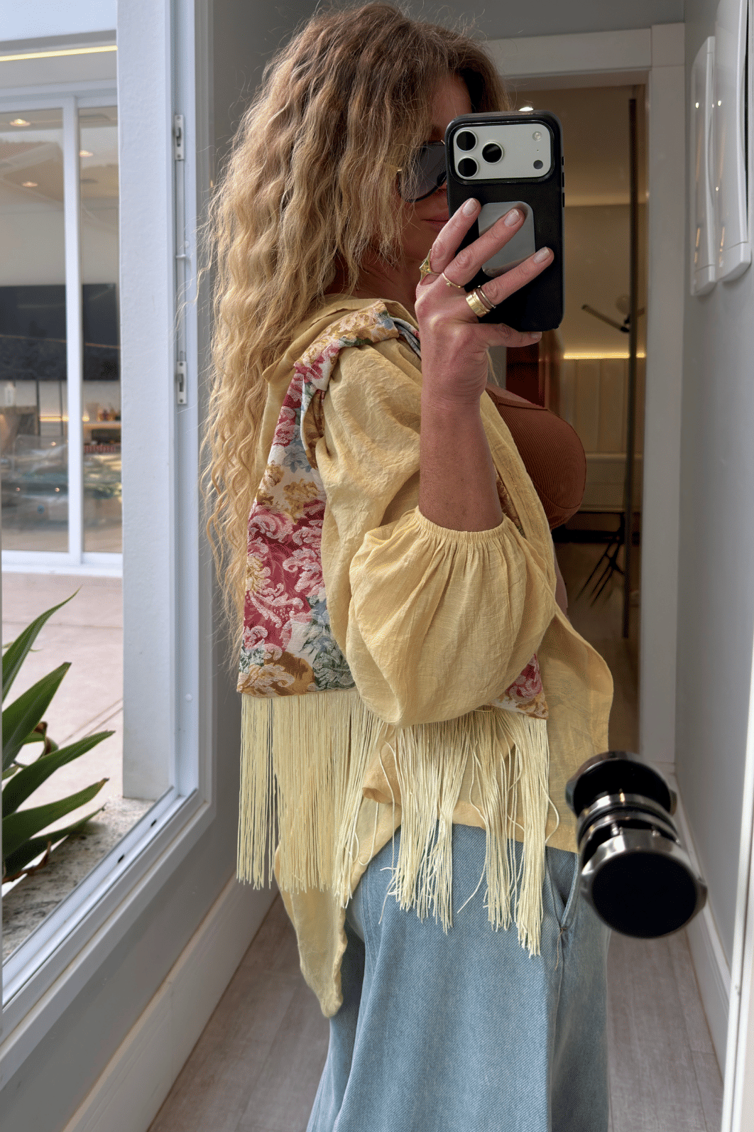 Bolsa Clutch Boho florida com franjas Bolsa Clutch Boho florida com franjas