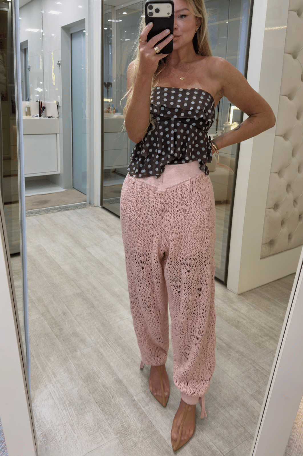 Calça Aladim em Tricô Rebeca Calça Aladim em Tricô Rebeca