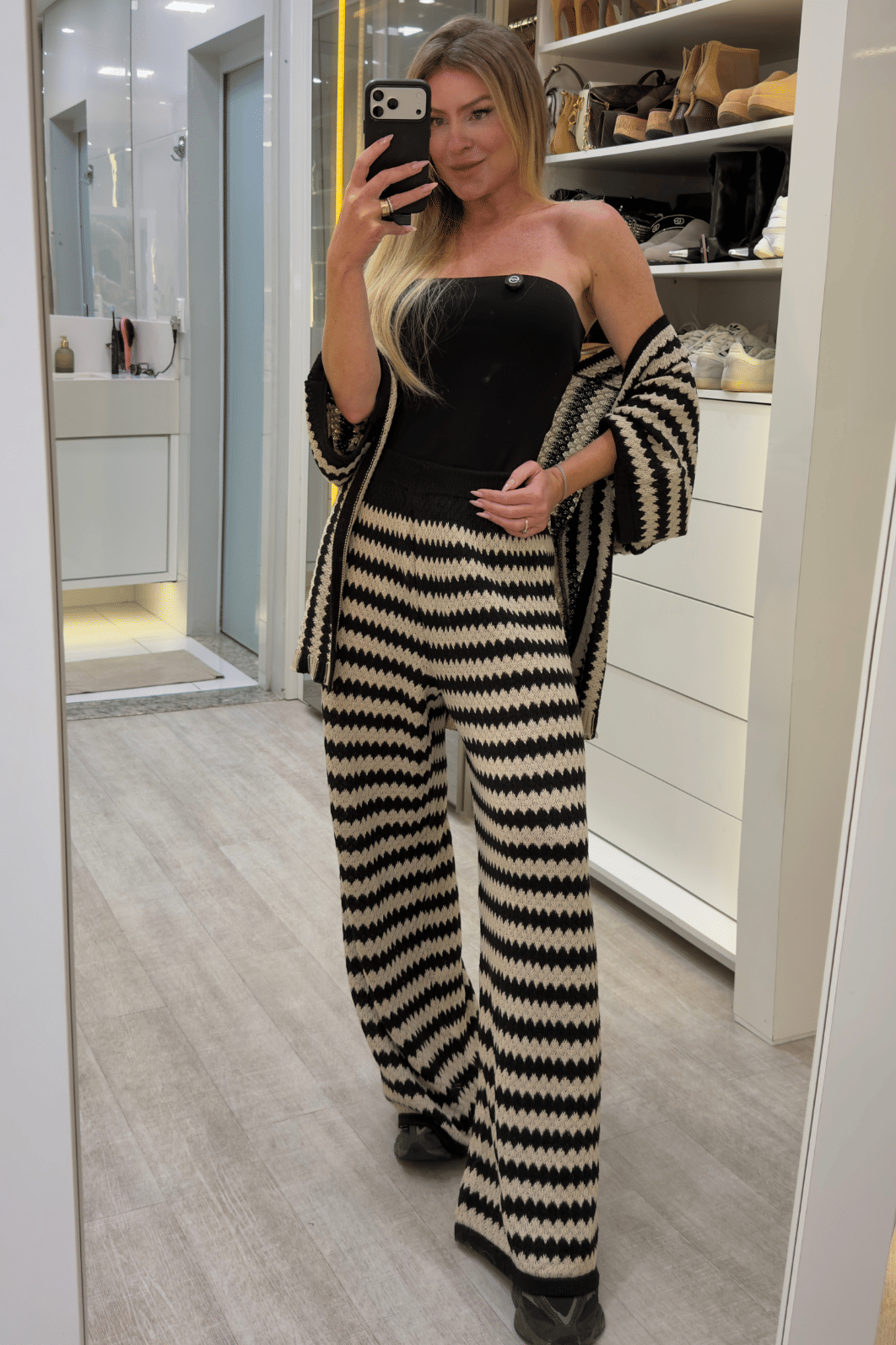 Conjunto calça e camisa de listra Mirela Conjunto calça e camisa de listra Mirela