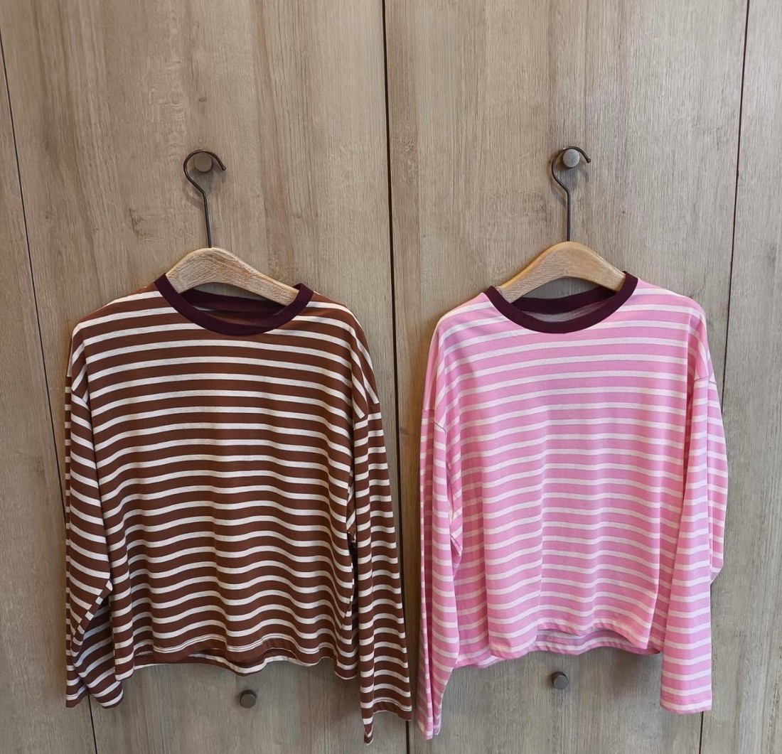 Blusa manga longa estampa de listra