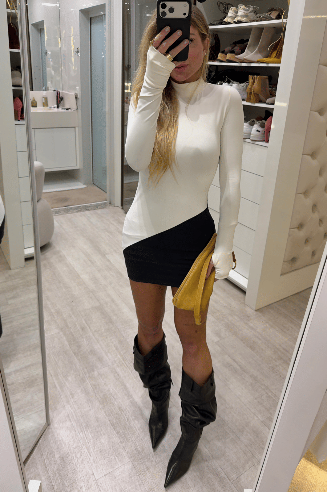 vestido curto Bicolor Sthepanie vestido curto Bicolor Sthepanie