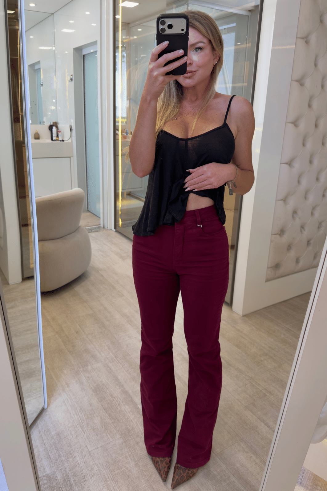 Calça jeans flare Olivia VINHO Calça jeans flare Olivia VINHO