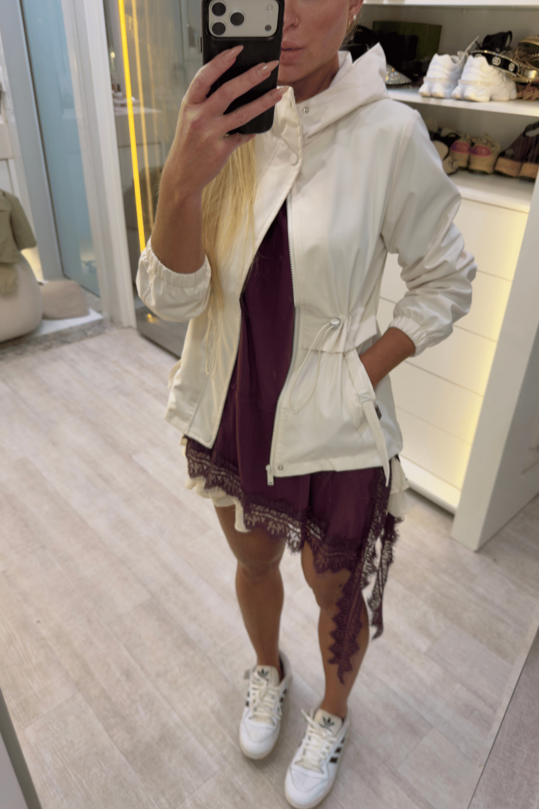 Jaqueta parka corta vento OFF WHITE