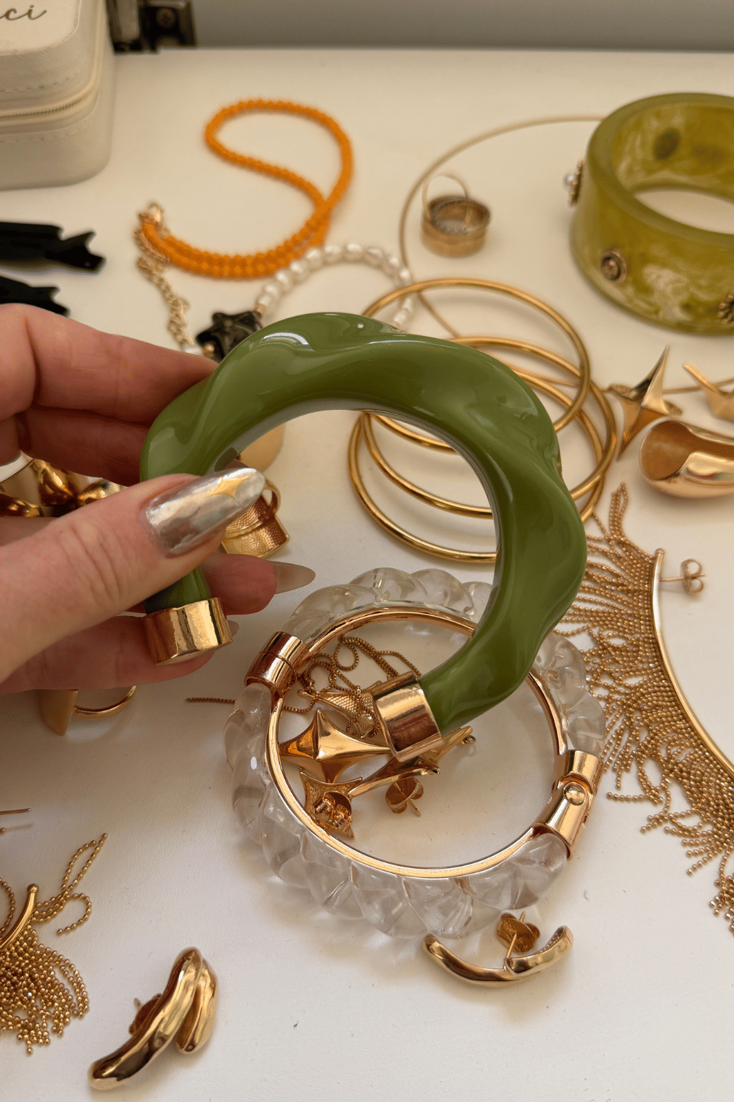 Bracelete aberto verde Bracelete aberto verde