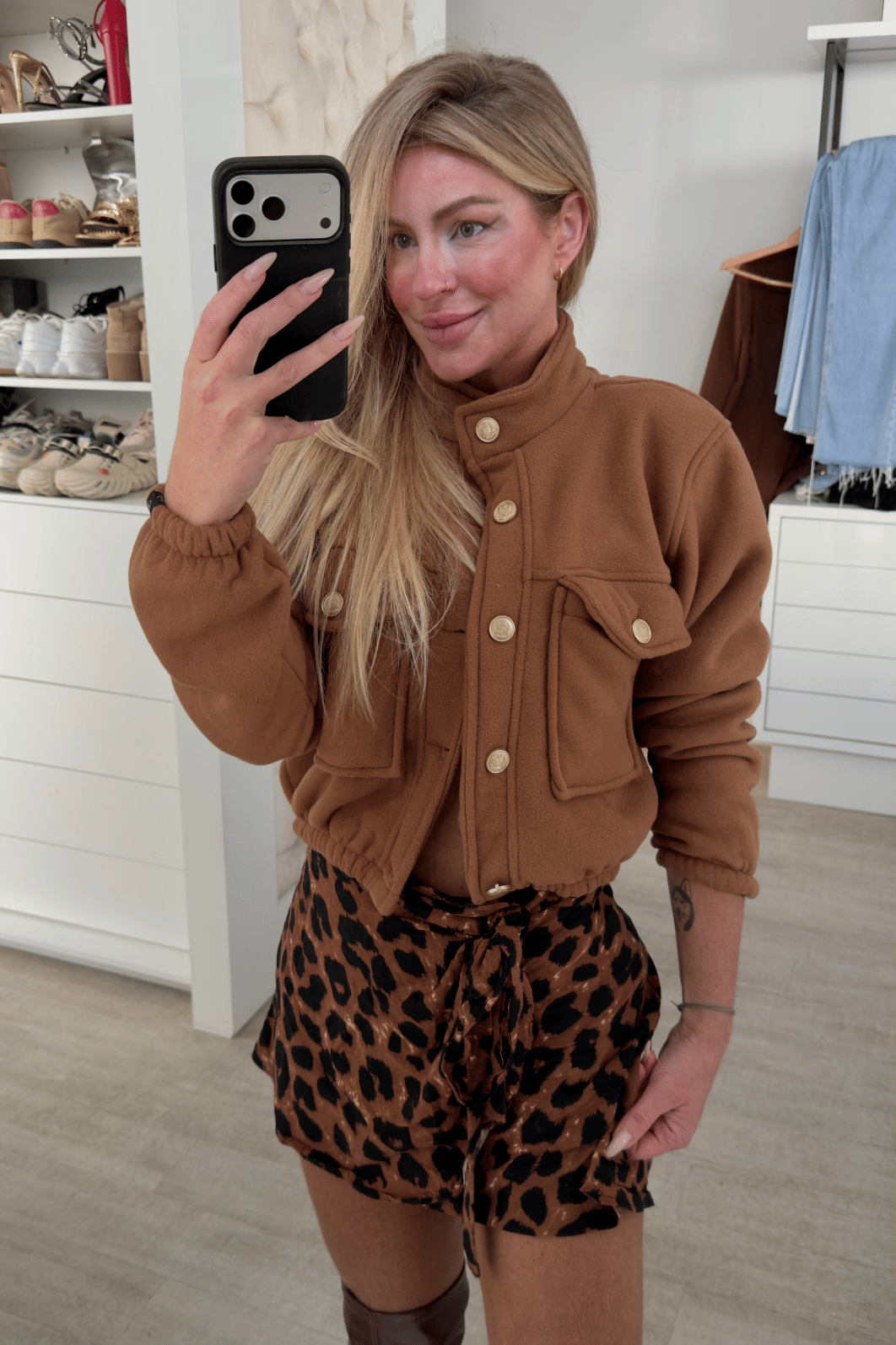 Casaco peluciado caramelo Casaco peluciado caramelo