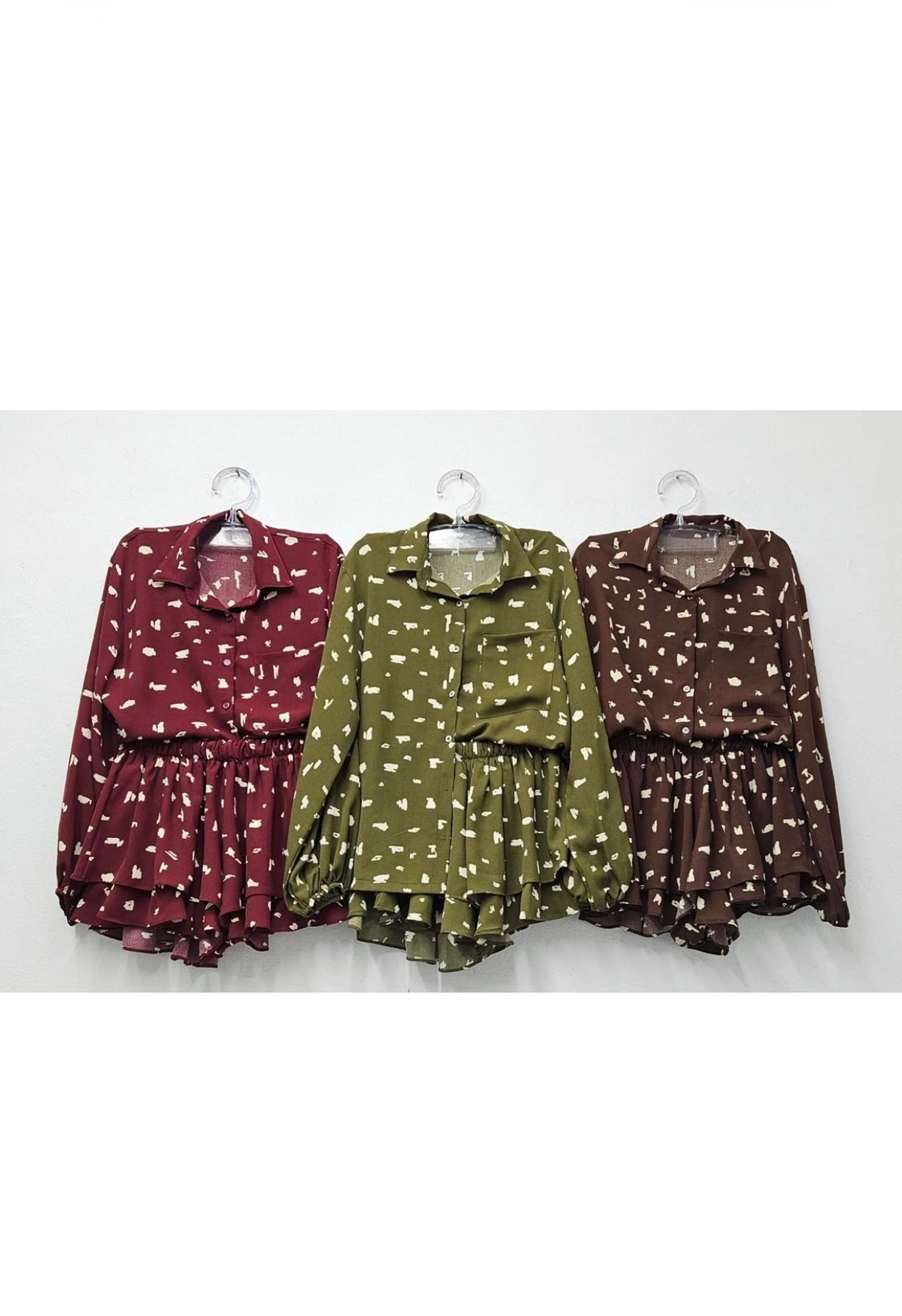 Conjunto camisa e short com babados Eduarda Bambi