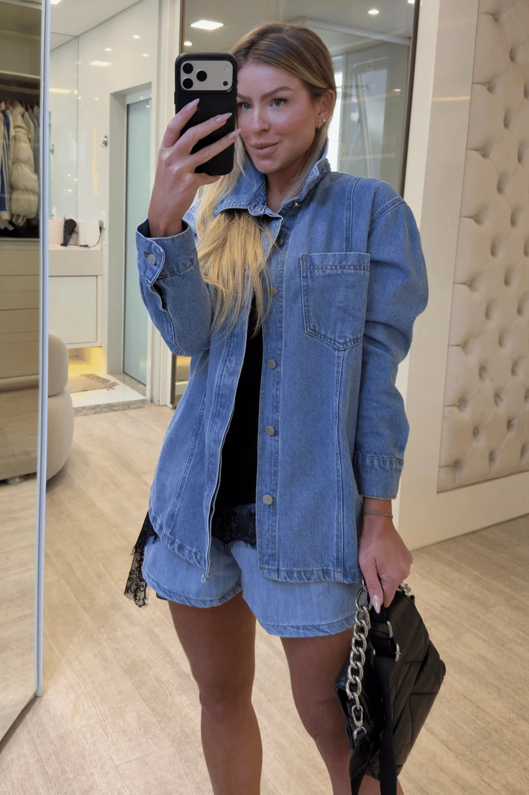 camisa jeans alongada Agnês camisa jeans alongada Agnês