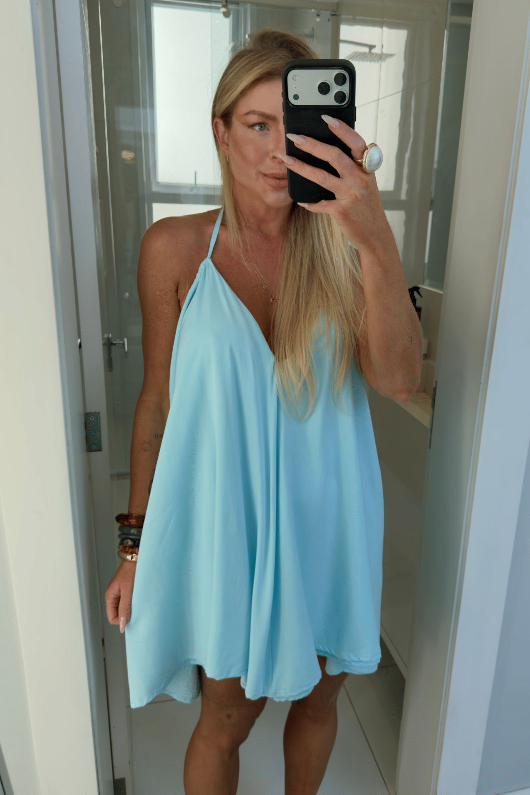 Conjunto bata alcinha em amarração e short Babi