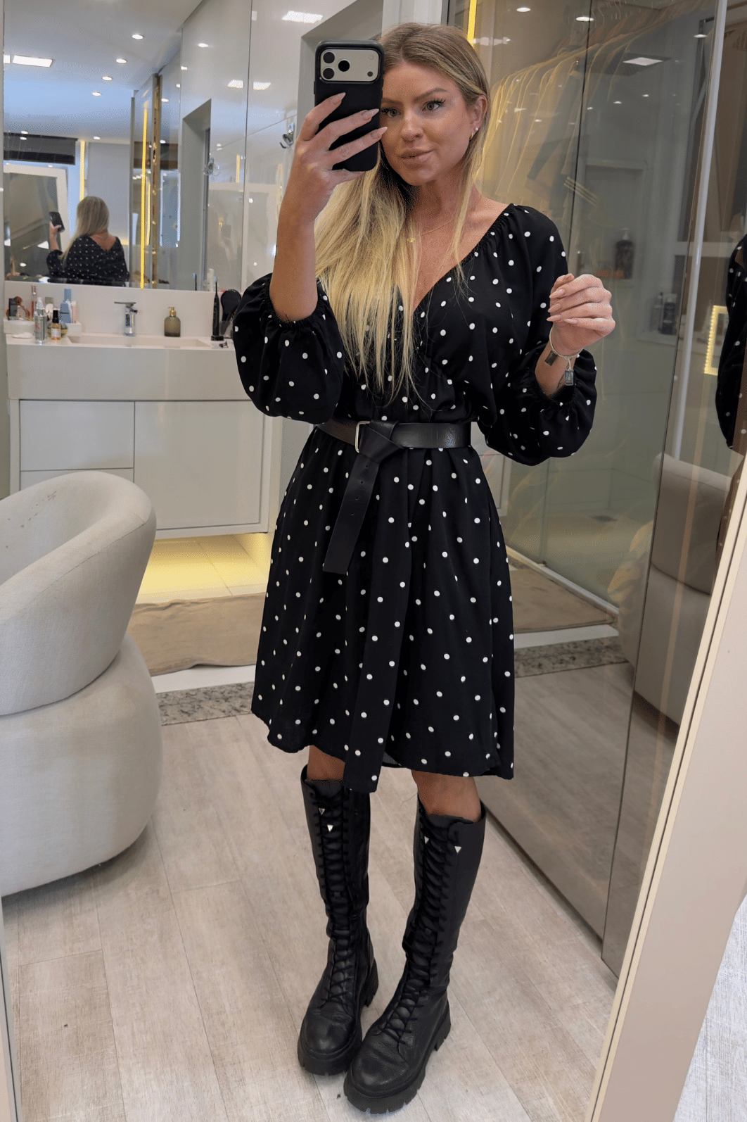 Vestido midí estampa de POÁ Vestido midí estampa de POÁ