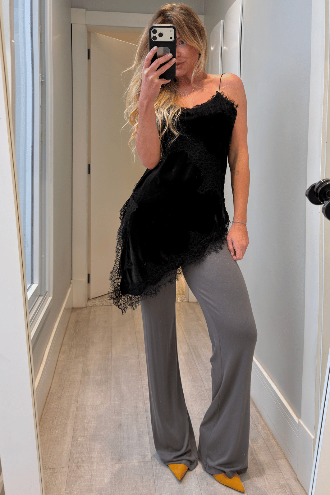 Calça em tricô fino Calça em tricô fino