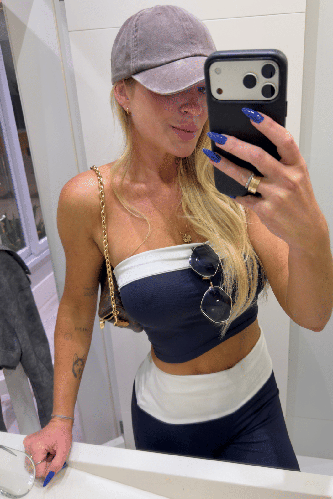 Conjunto calça flare e top faixa PB bicolor Indiara
