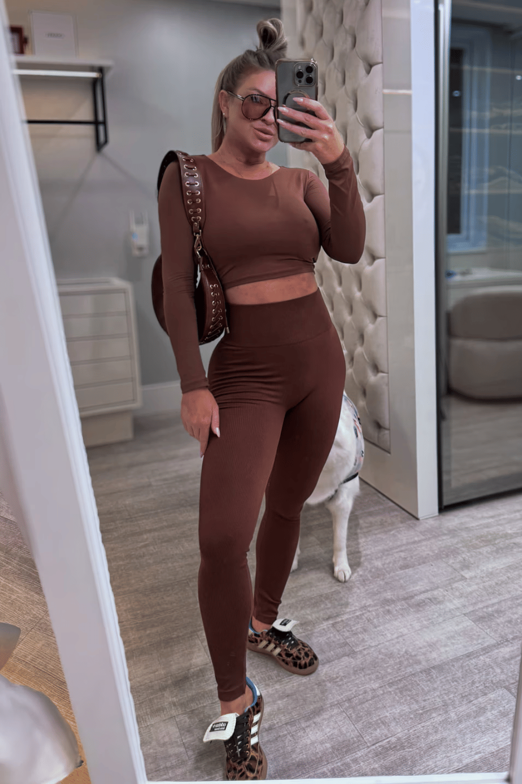 Calça legging canelada Dani Calça legging canelada Dani